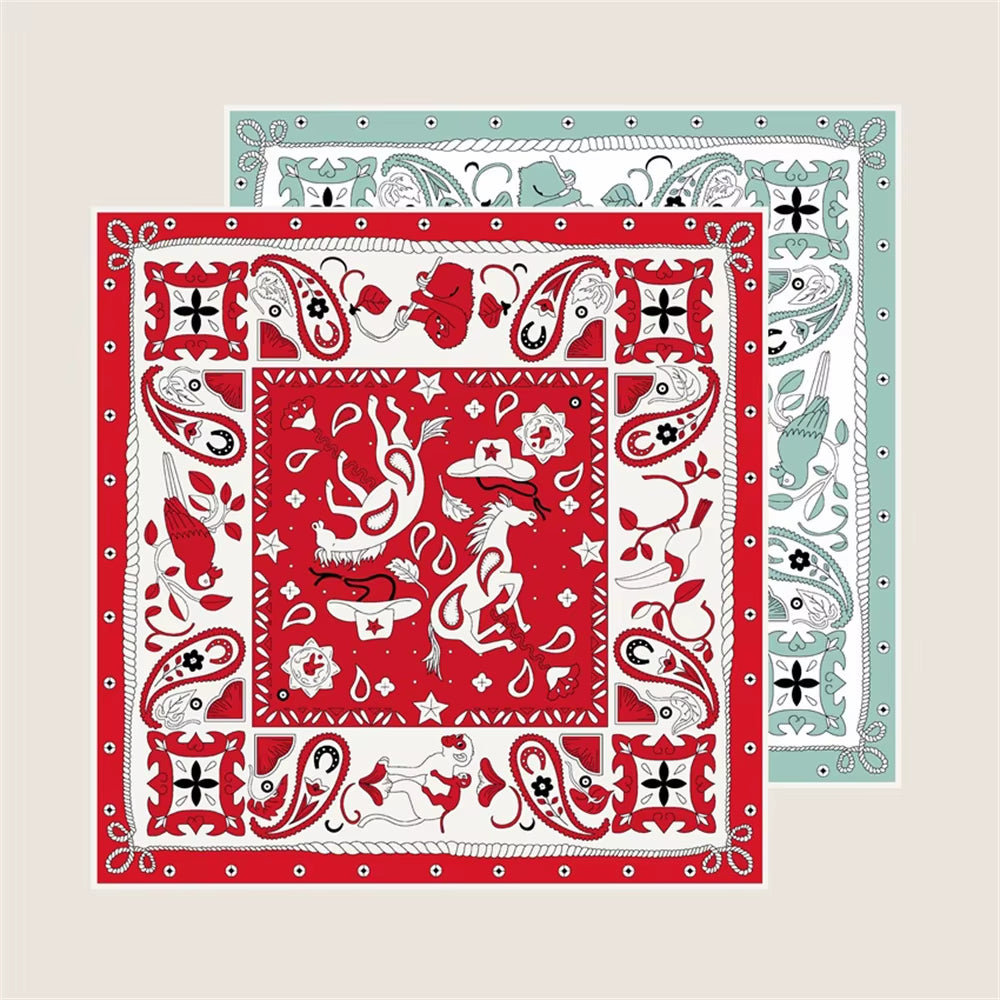 Hand Rolled Twill Silk Scarf - Animals (90cm)